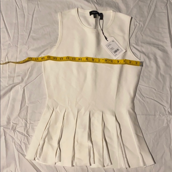 NWT Theory White Knit Peplum Top - Picture 5 of 7